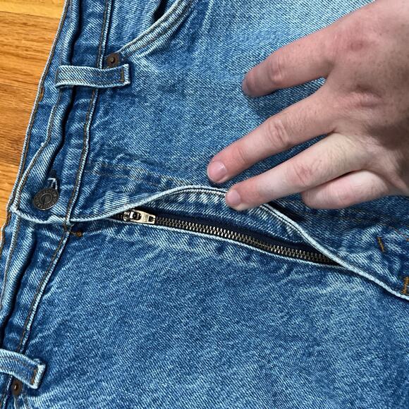 Vintage Levis 20505-0217 Denim Jeans Orange Tab 38x31 40 Tag USA Made Fade - Picture 7 of 11